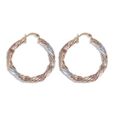 Spiralled Gold and Silver Hoops