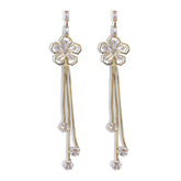 Floral Dangle Earrings With Chain Design