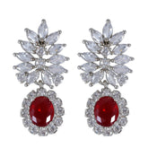 Pink and Silver Stone Drop Earrings