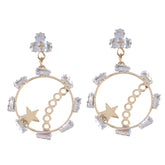 Circular Dangle Earrings With Star Design