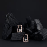 Rectangular Earrings with Pearl