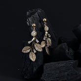 Golden Classic Dangle Leaf Earrings