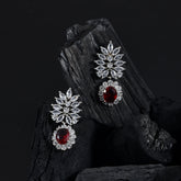 Pink and Silver Stone Drop Earrings