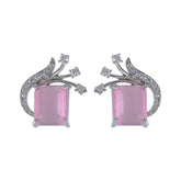 Pink Stone Stud Earrings
